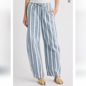 Damson Madder Felix Stripe Organic Cotton Drawstring Jeans